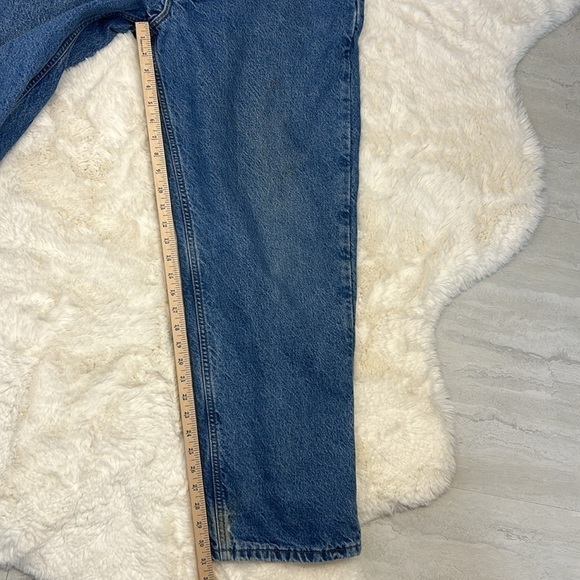 Carhartt Men’s Work Wear Flannel-Lined 5 pocket Blue Jeans - Picture 11 of 13